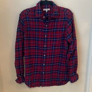Alex Mill Red Blue Plaid Flannel Button Down Shirt 100% Cotton Size S